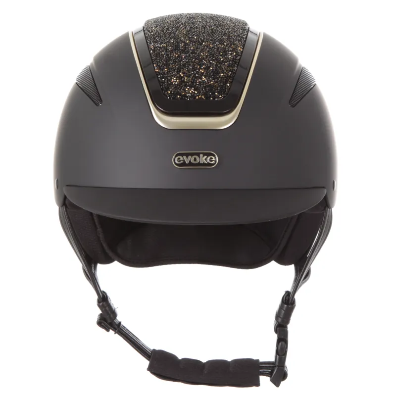 Callisto Classic Peak Black/Gold Crystal Riding Helmet